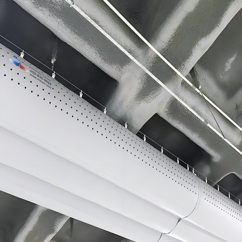 The MX-N series air distribution system is applied in the fields of general ventilation and heating systems, such as ordinary mechanical workshops, textile workshops, and logistics warehouses.
